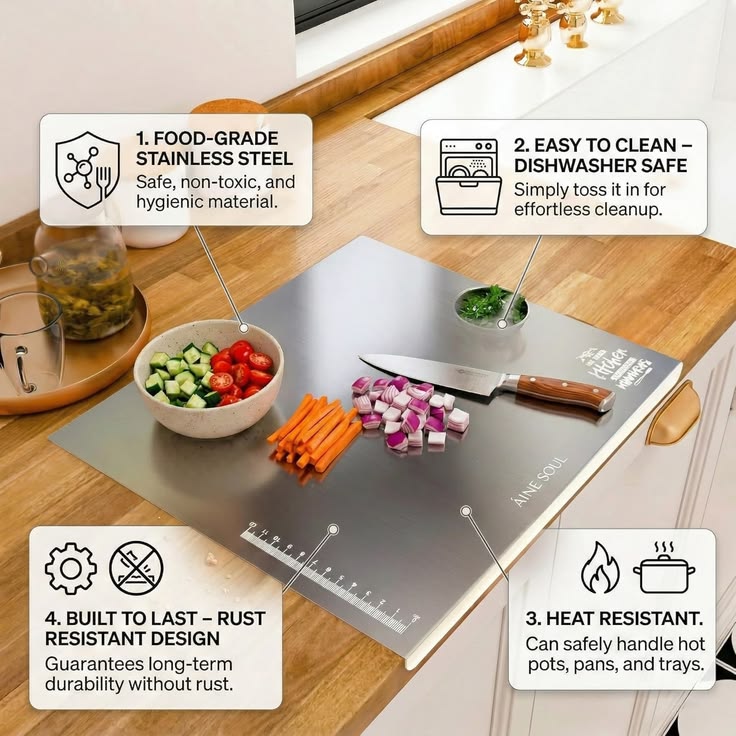 Stainless Steel Chopping Board – Premium Kitchen Essential